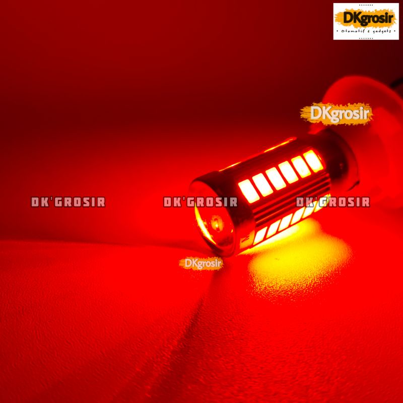 Superbright - Lampu LED Stop lamp 1157 BAY15D  33SMD - Stoprem 2 mode - senja + rem FLASH dan NON FLASH soket kaki 2-MERAH