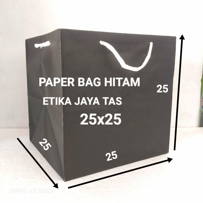 

PROMO paperbag/tas kertas hitam dus nasi,bolu 25x25