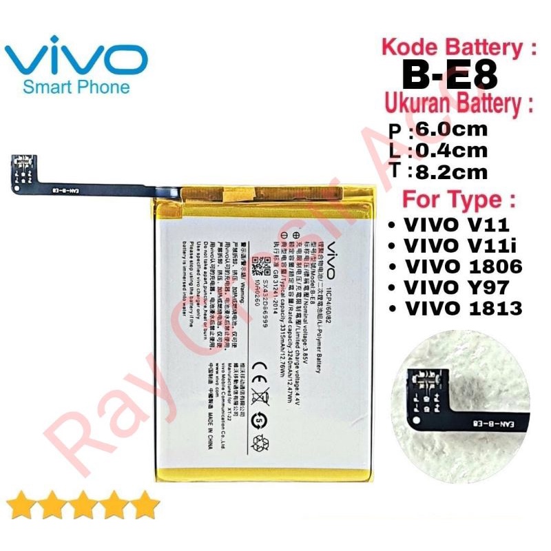 Baterai Original VIVO B-E8 V11 V11i V97 V1813 V1813T V1813A