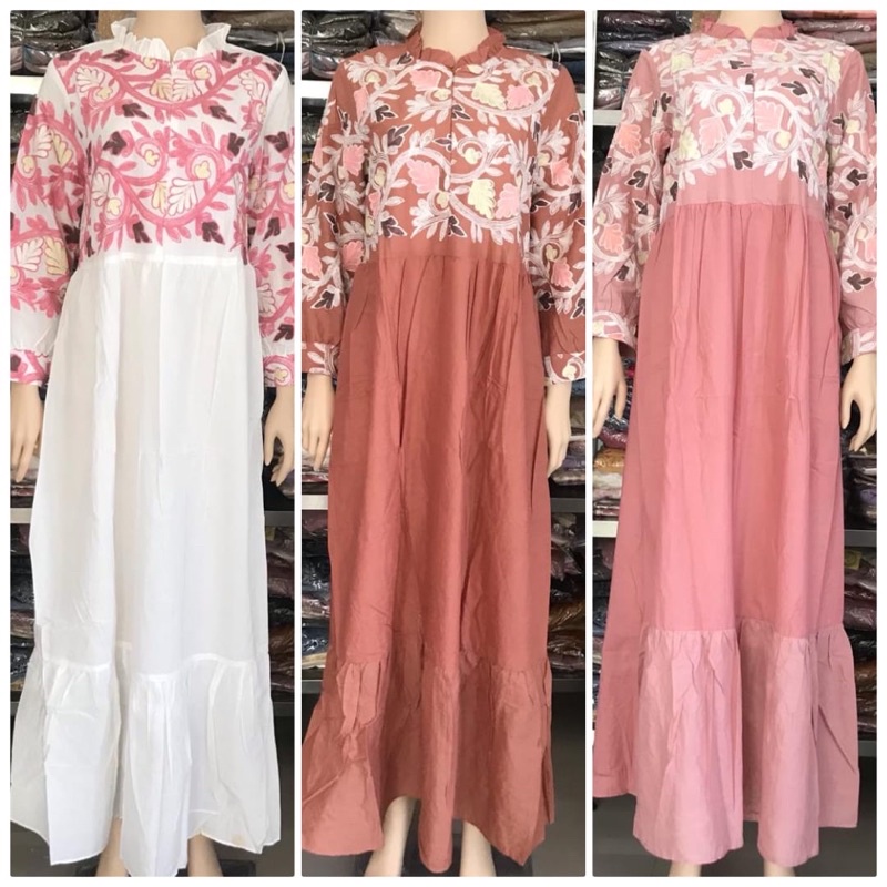 Gamis Katun Jepang Bunga Mekar