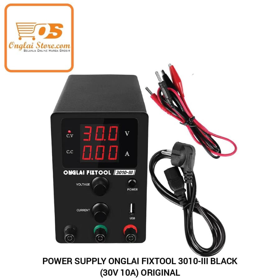 POWER SUPPLY ONGLAI FIXTOOL 3010-III BLACK (30V 10A) ORIGINAL