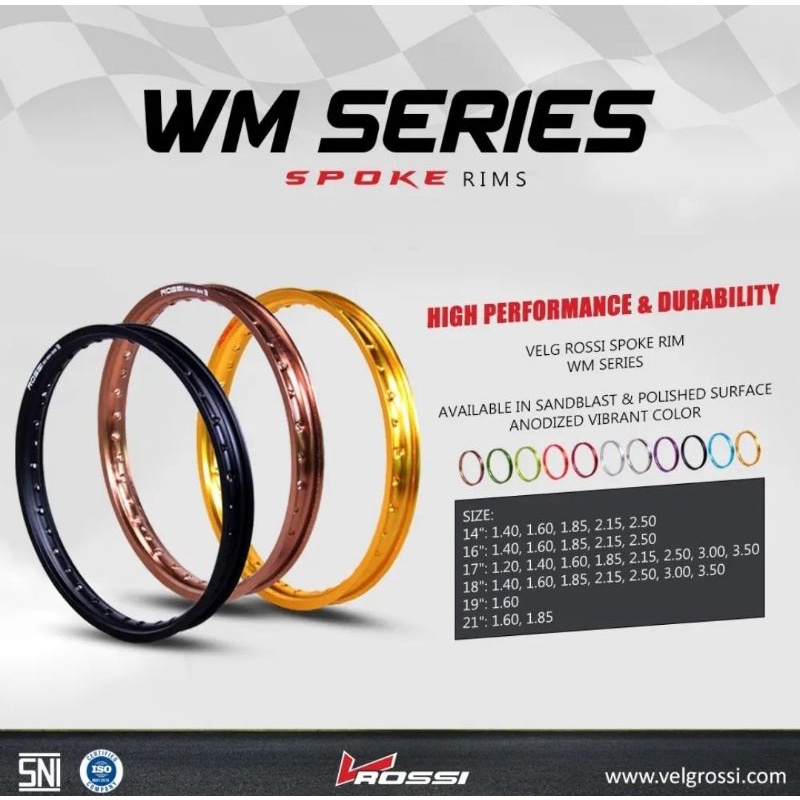 LINGKARAN PELEK RIM VELG ROSSI ORIGINAL WM SHAPE RING 17 (120,140,160,185,215,250) TERMURAH TERLARIS