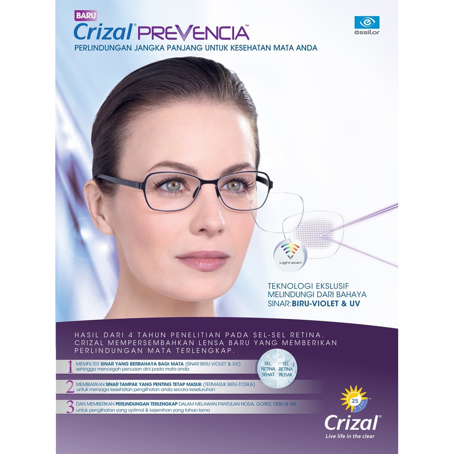 Lensa Essilor Super 1.56 Crizal Prevencia