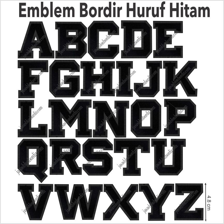 Emblem Bordir Huruf L