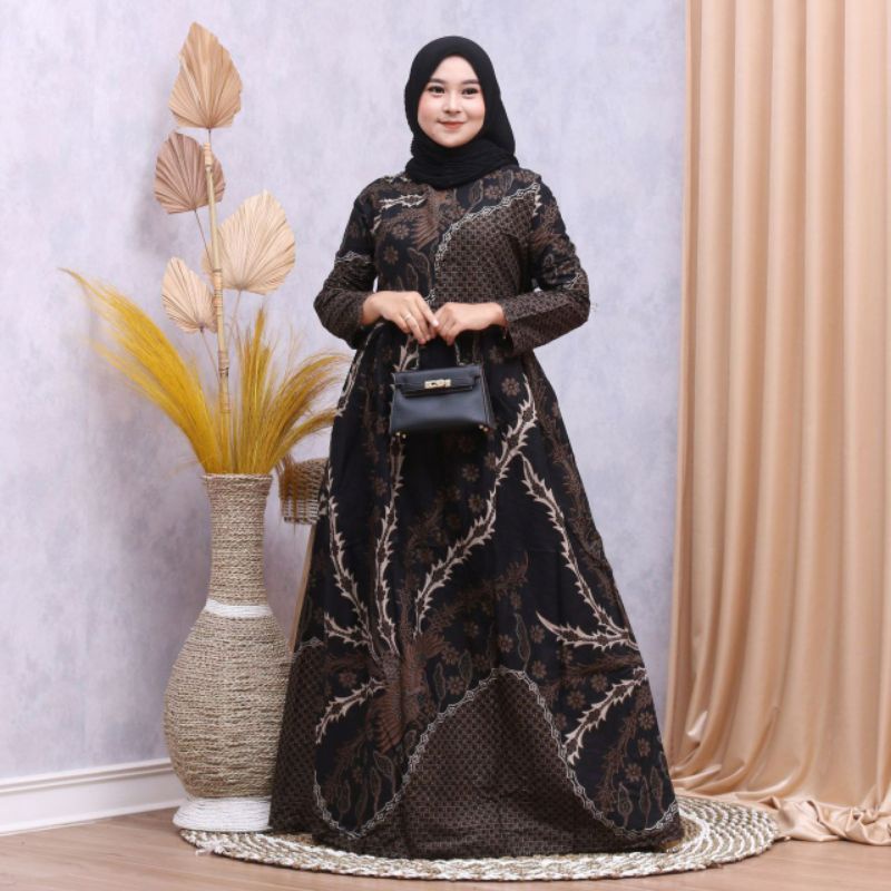 GAMIS BATIK MAURA Grosir laris GENES NAVBOR YELBOR WHITBOR CREAMBOR