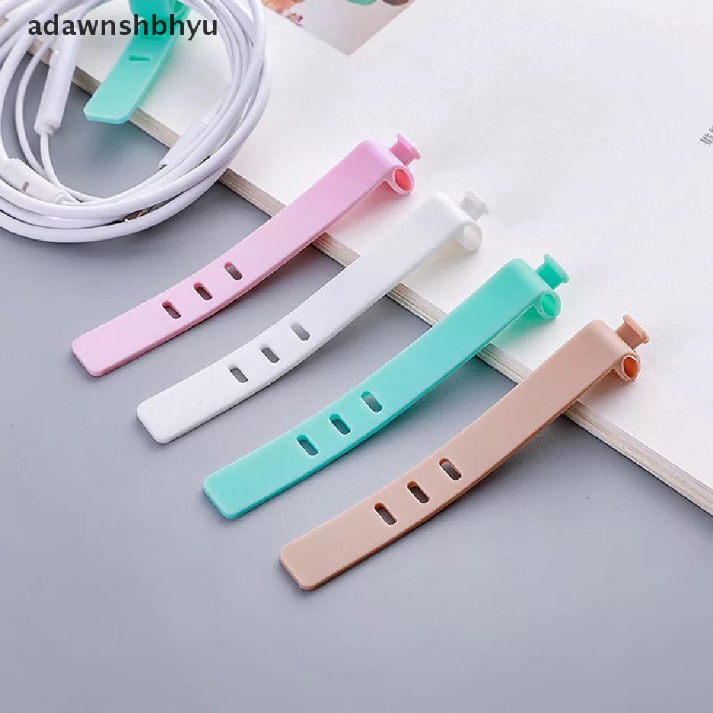 Adawnshbhyu 4Pcs cable winder silicone Kabel organizer wire wrapped cord line Tempat Penyimpanan