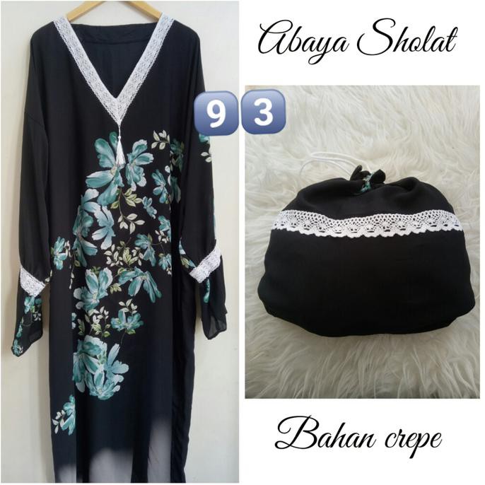 ❗ LANGSUNG KIRIM ALAT SHOLAT❗ MUKENA SHOLAT POLOS HITAM-MOTIF BUNGA - HITAM DISKON