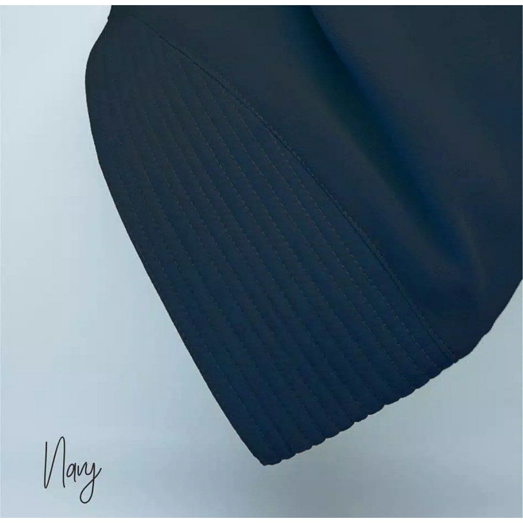 (COD) Hijab Khimar Silvi Tiga Layer Mini Polos Jilbab Instan Cerutti 3 Layer-Navy