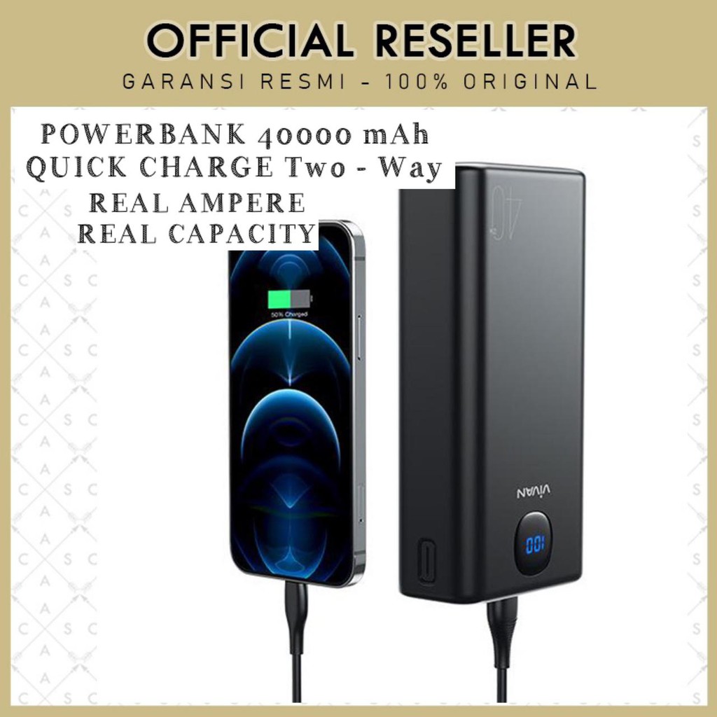 Vivan VPB-B40 40000mAh Powerbank Quick Charge LED POWER BANK LAPTOP