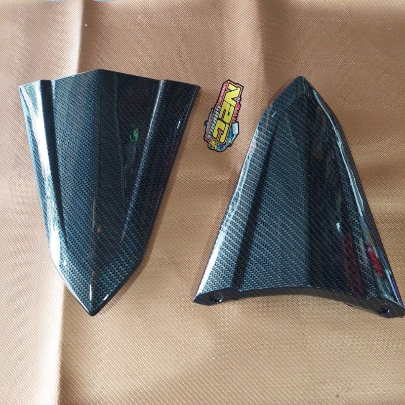 body panel dasi beat new 2020 2021 buta tanpa dudukan plat nomor carbon karbon wtp dan hitam glossy 