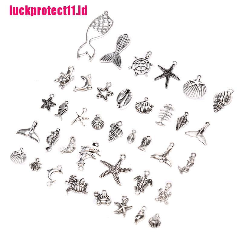 【LUCK】40Pcs/Set Mixed Vintage Sea Animal Charms Pendant DIY Craft Jewelry Findings