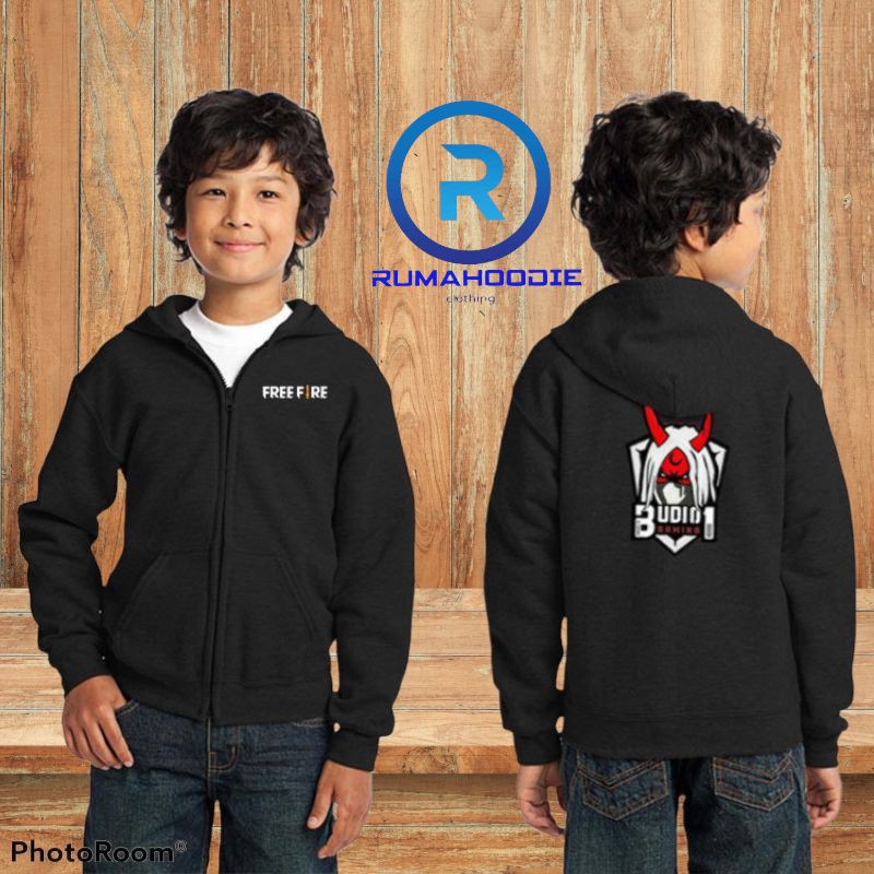 Jaket free fire ziper anak hoodie anak free fire budi 01 gaming sweater anak laki laki 5-12tahun