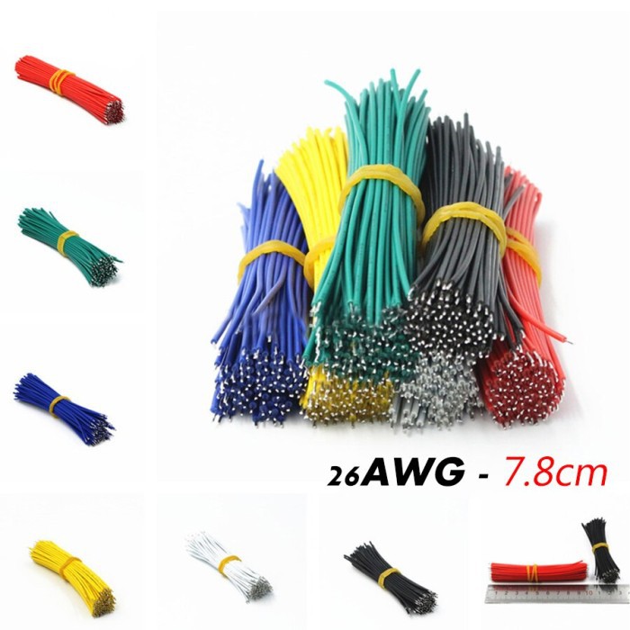 AWG 24 Kabel Jumper Lapis Timah Untuk Solder Ke PCB 24AWG 8 cm