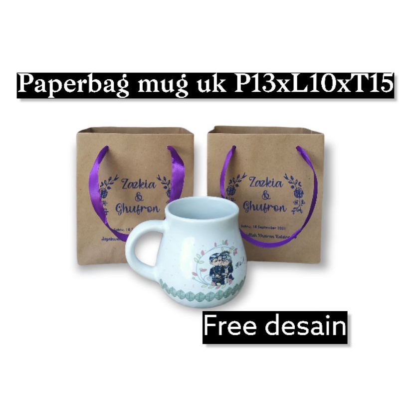 

Paperbag Mug kraft coklat 135gsm P13 x L10 x T15 tali pita mug edition