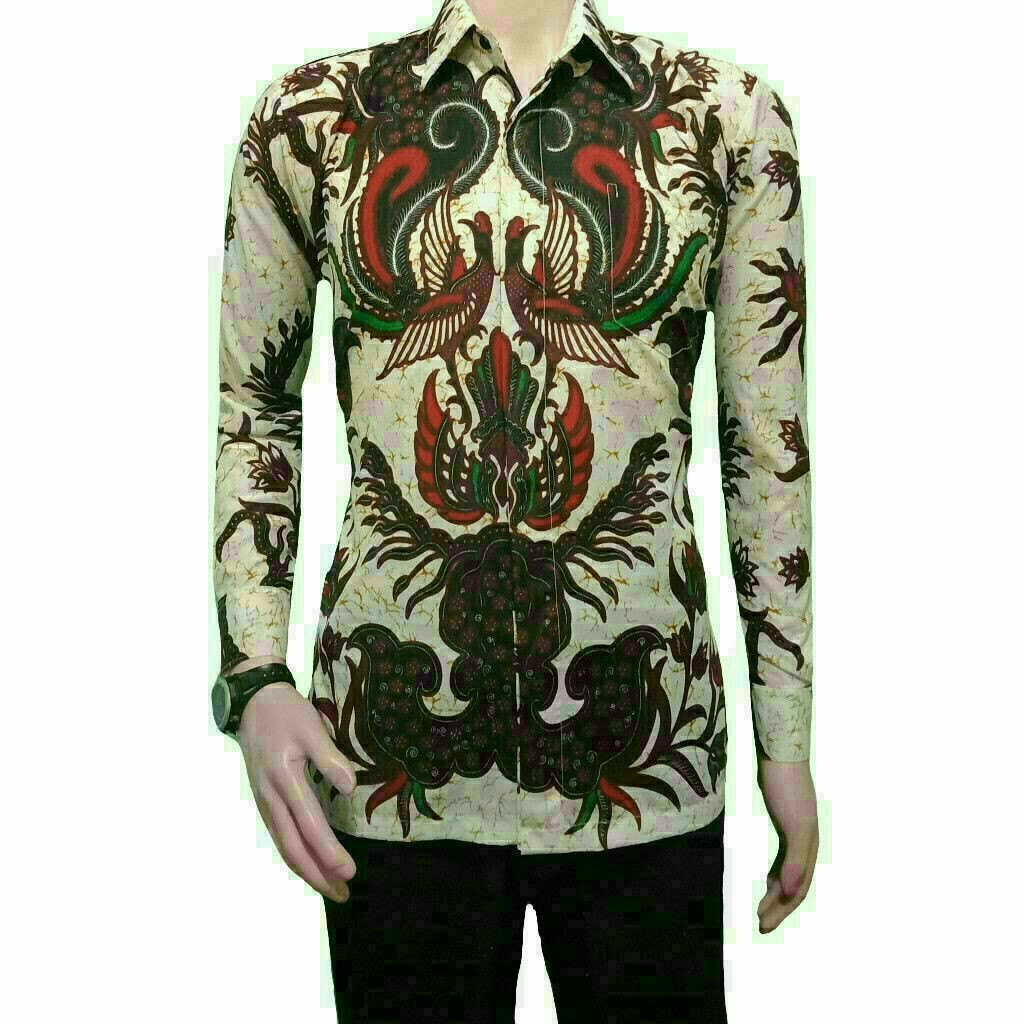 BSWART BATIK HRB026 Kenongo Hem Pendek Padi Pekalongan M L XL Batik Pria MURAH