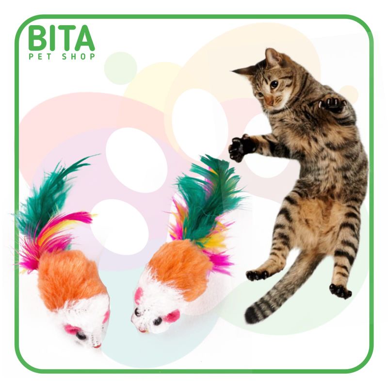Mainan Tikus Bulu/ Mainan Kucing Per PCS