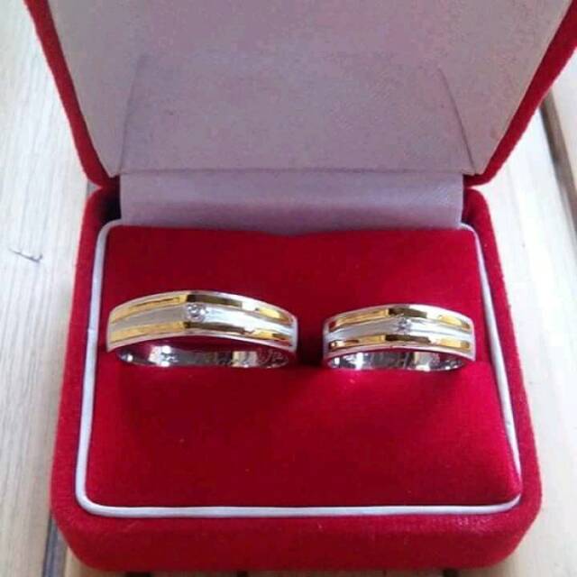 Cincin nikah cincin tunanggan cincin kawin perak lapis rhodium cincin emas CINCIN KAWIN EMAS