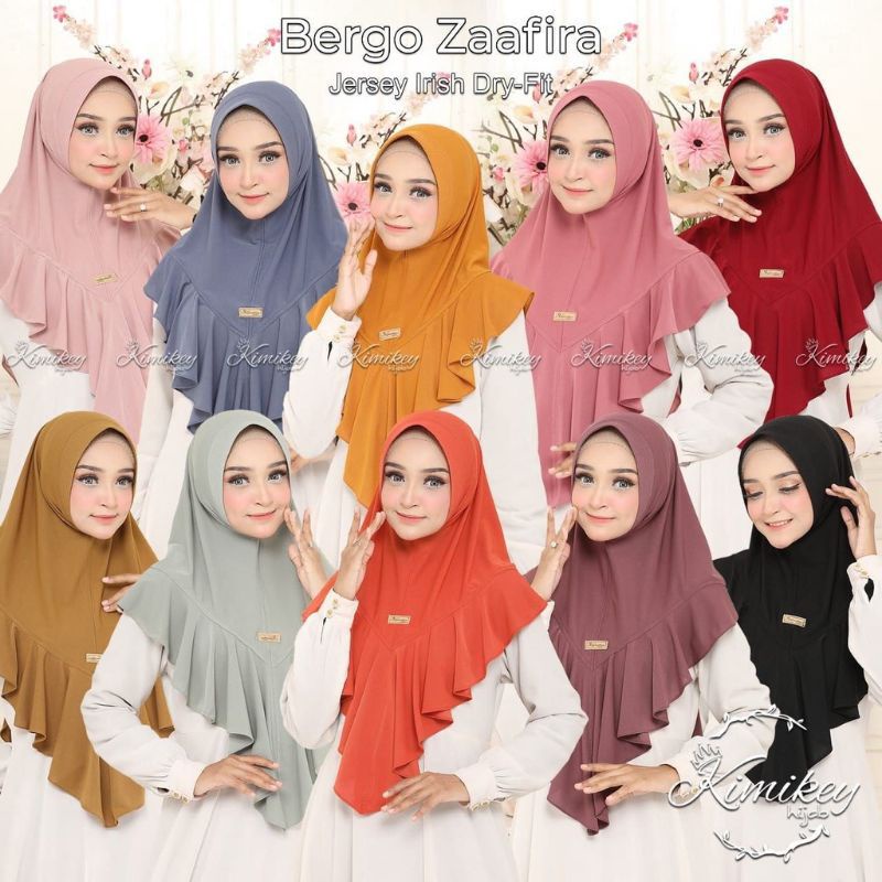 (Original Kimikey) Bergo Zaafira by Kimikey Hijab - Hijab Instan Rempel - Jersey Irish