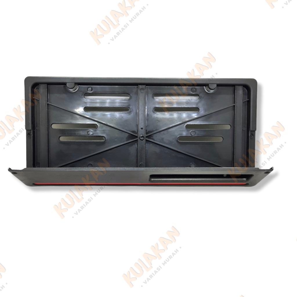 Tatakan Cover Plat Nomor Motor Exclusive Lis Merah Sepasang Depan Belakang Bingkai Plat Nomor Polisi Motor