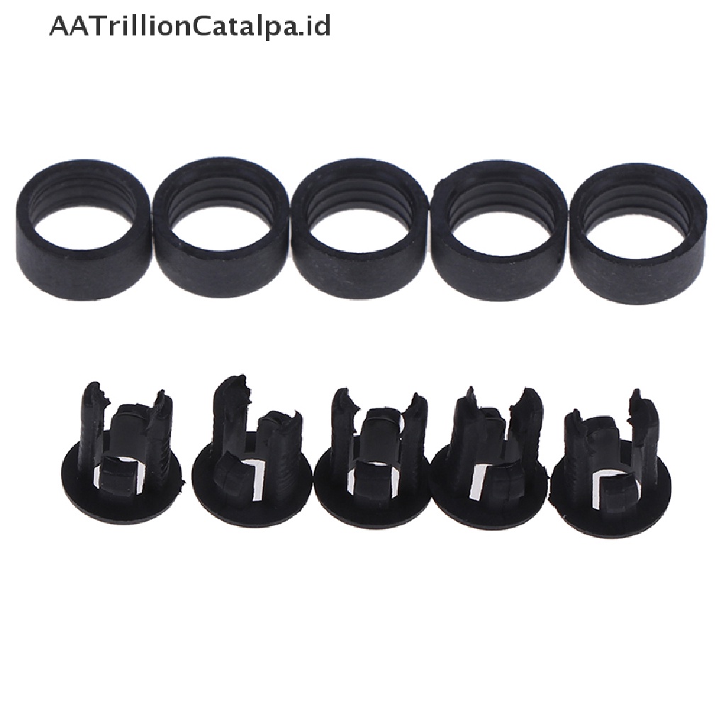 (AATrillionCatalpa) 20 Set Klip Holder Lampu LED Bahan Plastik Ukuran 3mm / 5mm Dengan ring Luar