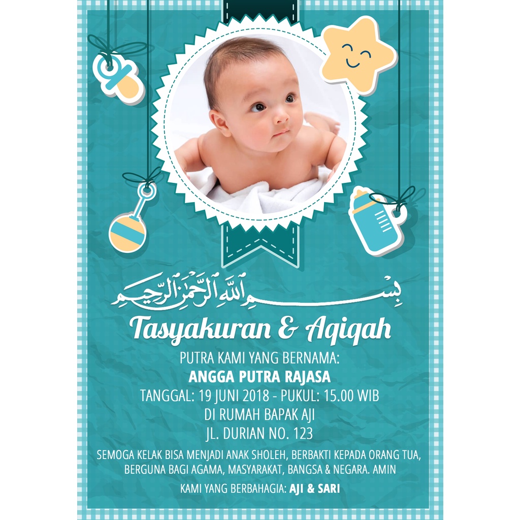 30 Template Desain Aqiqah Model Terbaru PSD Photoshop Siap edit