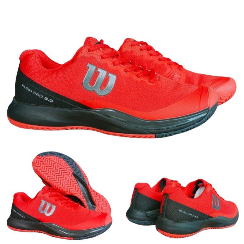 Sepatu Tenis Wilson Rush Pro 3.0 Red Black Premium Bnib Sepatu Tenis Pria dan Wanita