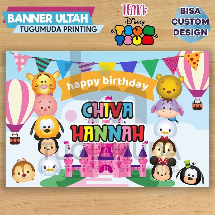 Cetak Banner|Backdrop|Spanduk Ultah / Ulang Tahun Anak - DISNEY TSUM