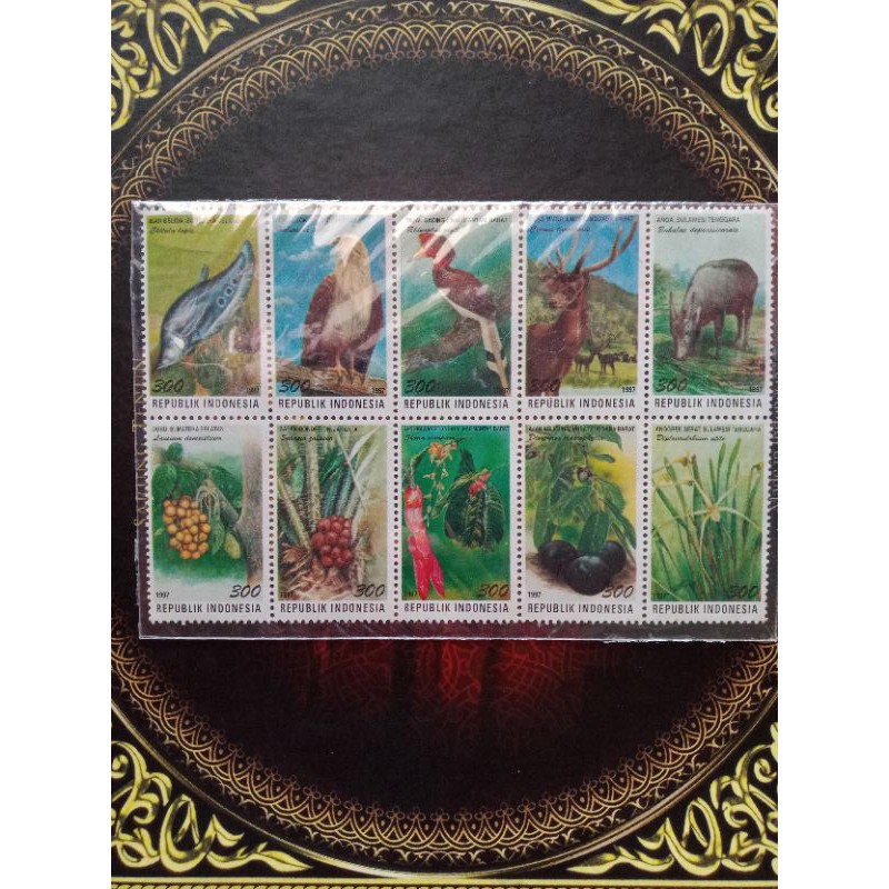 

set prangko Indonesia seri flora fauna 1997