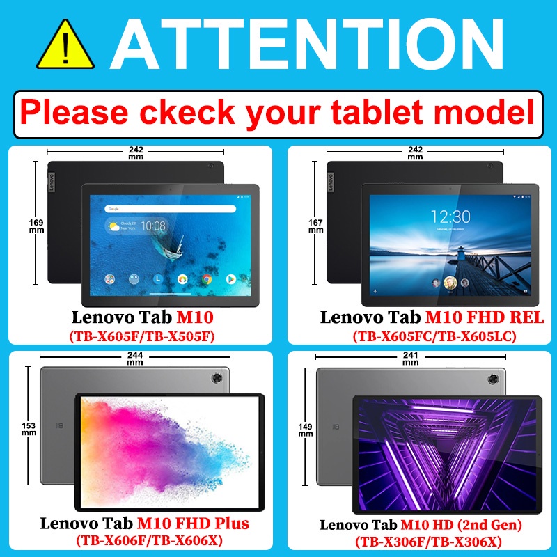 [Ready Stock] For Lenovo Tab M10 HD (2nd Gen) TB-X306 / M10 TB-X605F TB-X505F / M10 FHD Plus TB-X606 Tablet Protective Cover Fashion 360° Casing Kulit Flip Stand Putar