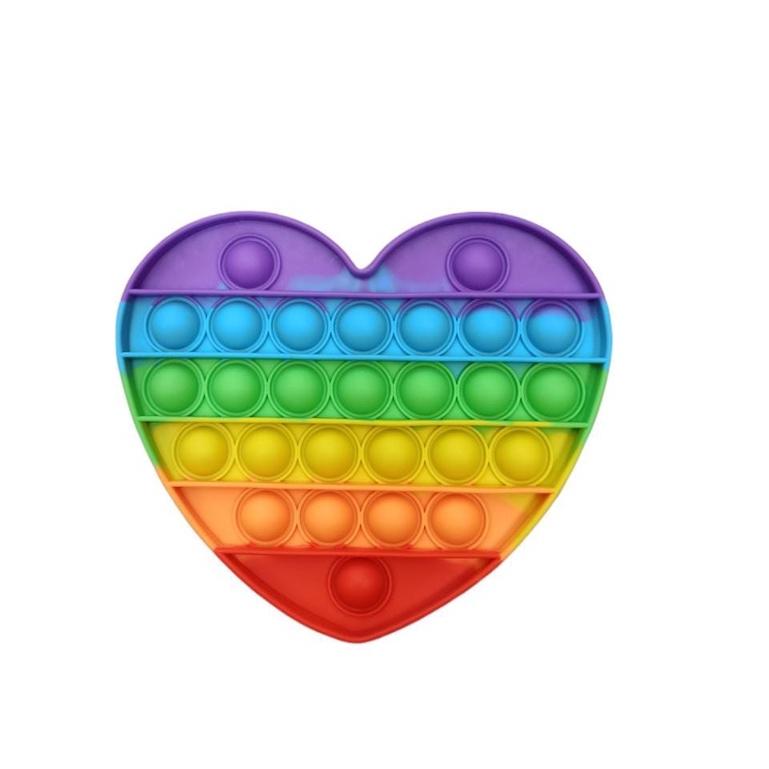 New Fidget Push Pop Its Mainan Anak Toys Bubble Kids Mainan Popit Murah Rainbow Pop it PASTEL-LOVE RAINBOW 12CM