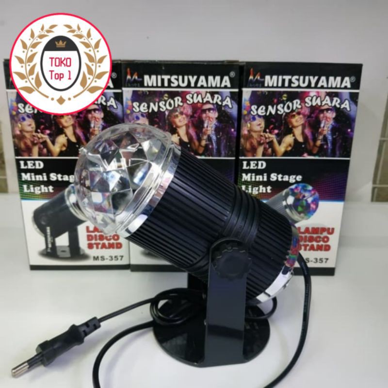 lampu disco sensor suara mitsuyama/  lampu disco stand/  sensor suara/led mini stage light