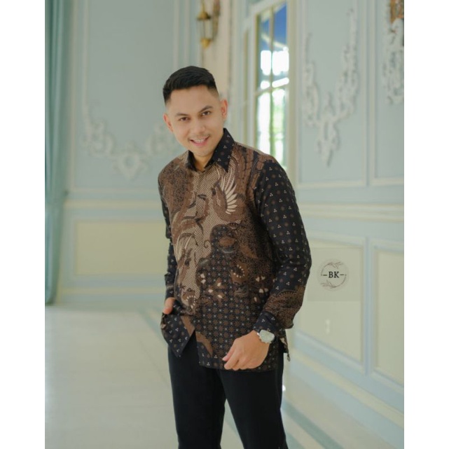 Lagi Viral Kemeja Batik Pria Lengan Panjang Premium Quality Modern Cowok Slim Fit Jumbo Laki Laki