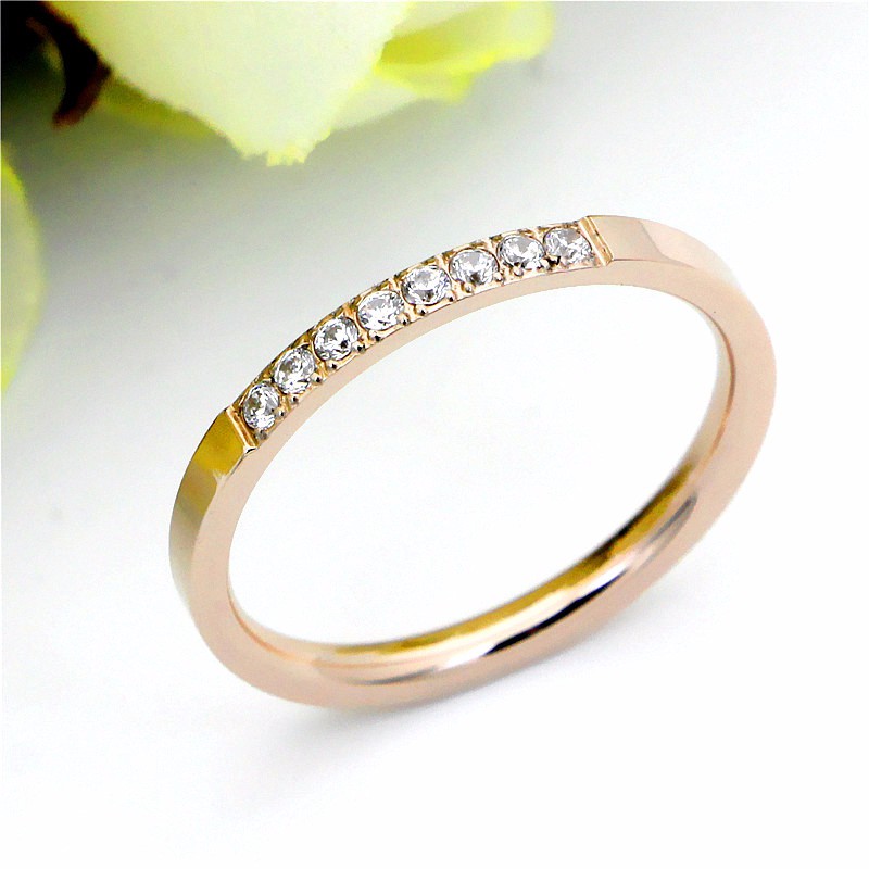 Cincin Titanium Mini Korea Wanita Rose Gold masa kini cocok hadiah