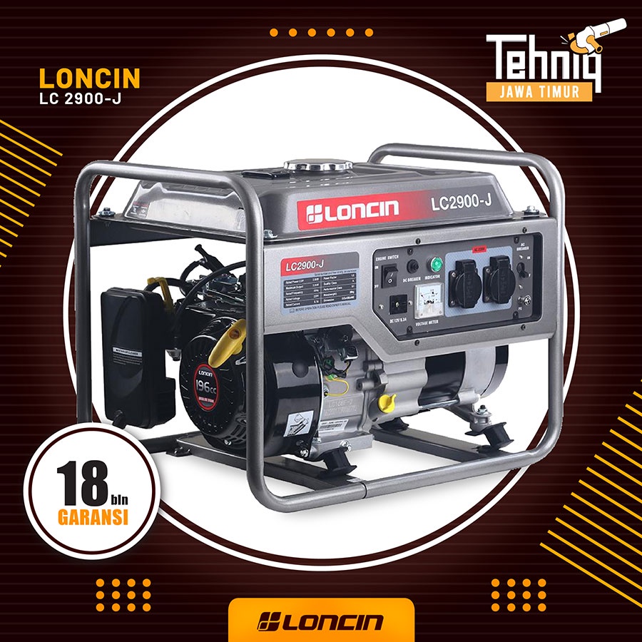 Genset Generator Listrik Portabel LONCIN SERIES LC 2900-J Kapasitas 2000 watt