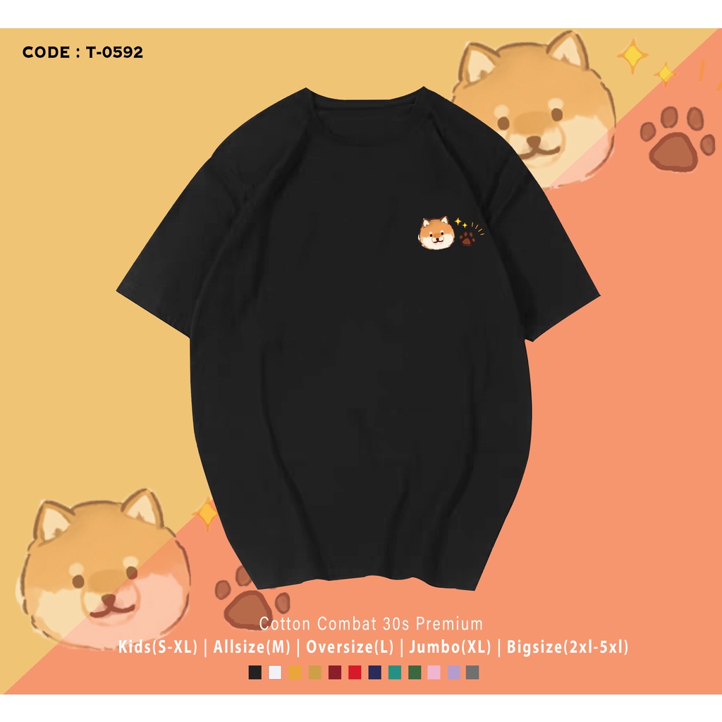 T-SHIRT / KAOS DOG SHIBA INU HEAD / REAL PIC/ IMPORT / BAJU SANTAI BKK