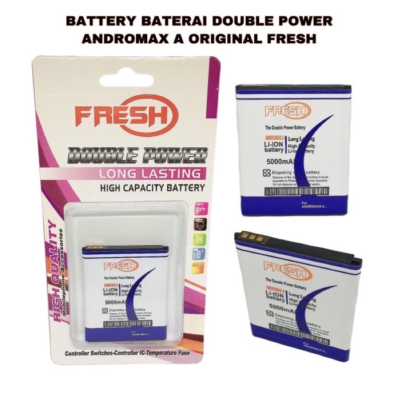 BATTERY BATERAI DOUBLE POWER ANDROMAX A ORIGINAL FRESH