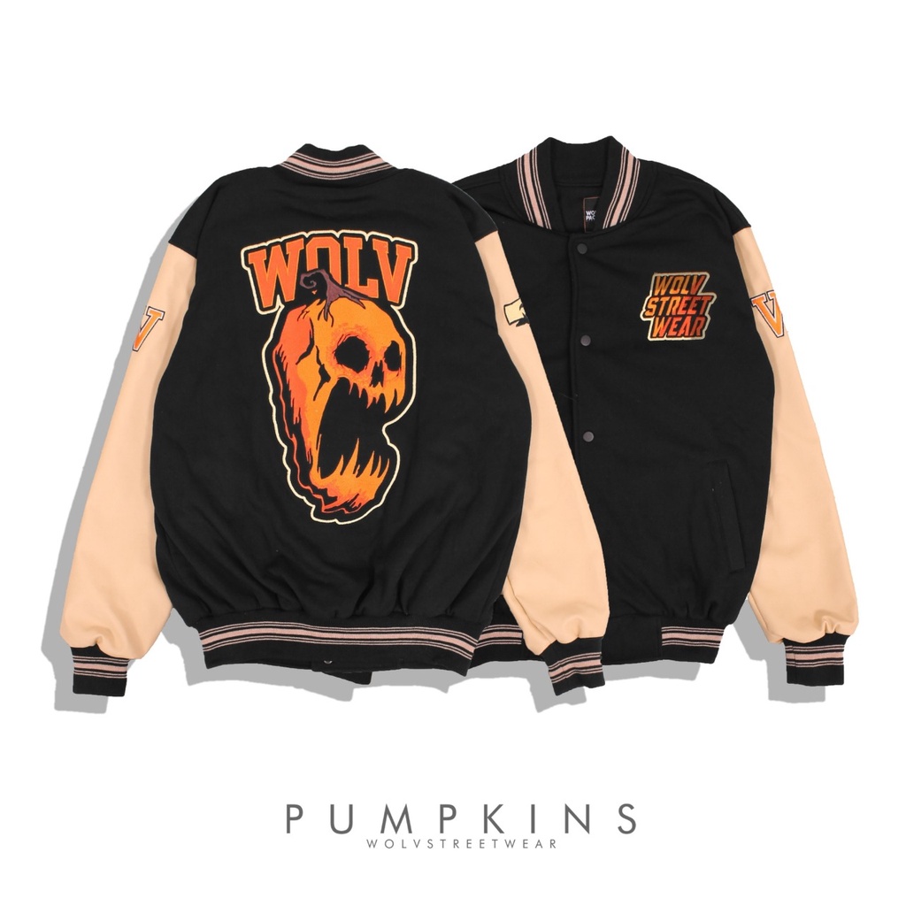 Jaket Varsity PUMPKINS – Black Edition Fashion Trendy Casual Pria Good Brand Quality Stylish