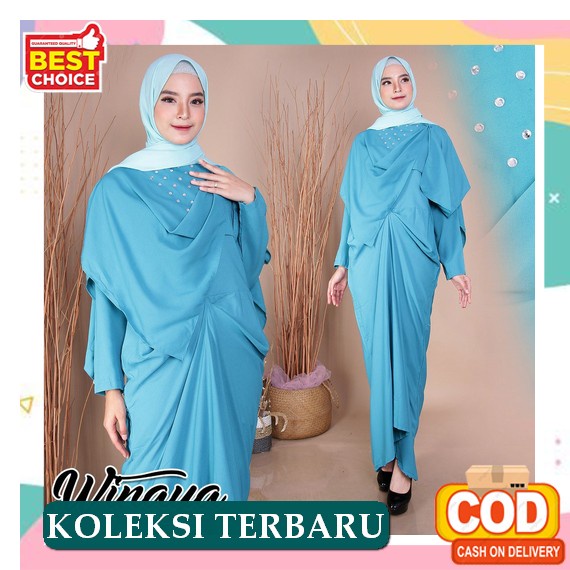 Kaftan Shalamah Kaftan Lebaran 2022 Elegant Cantik Mamah Muda Murah Trendy Kekinian Kelelawar Kaptan