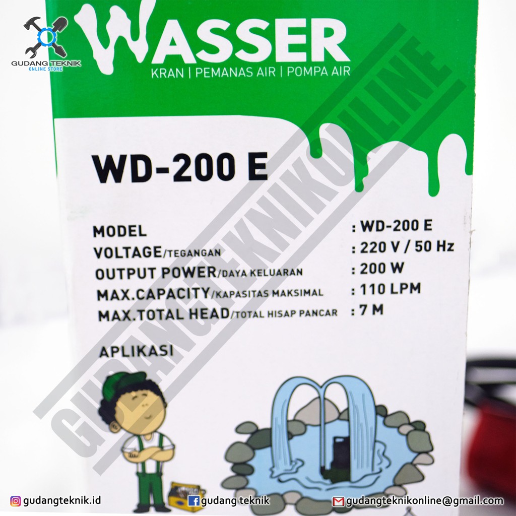 Pompa Celup WASSER WD 200 E / Pompa Submersible Wasser WD200E