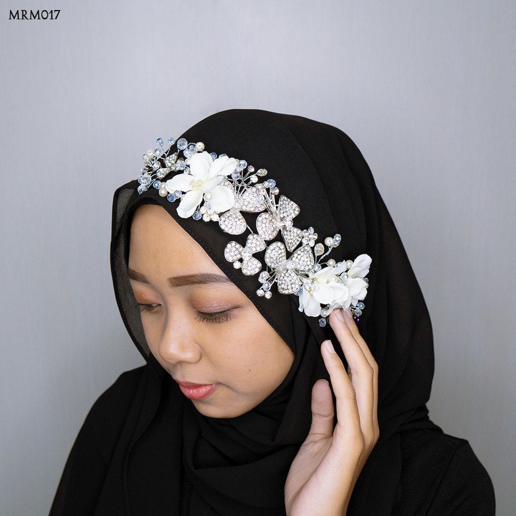 [BISA COD] AKSESORIS WANITA TIARA PERNIKAHAN BRIDAL BUNGA MRM017