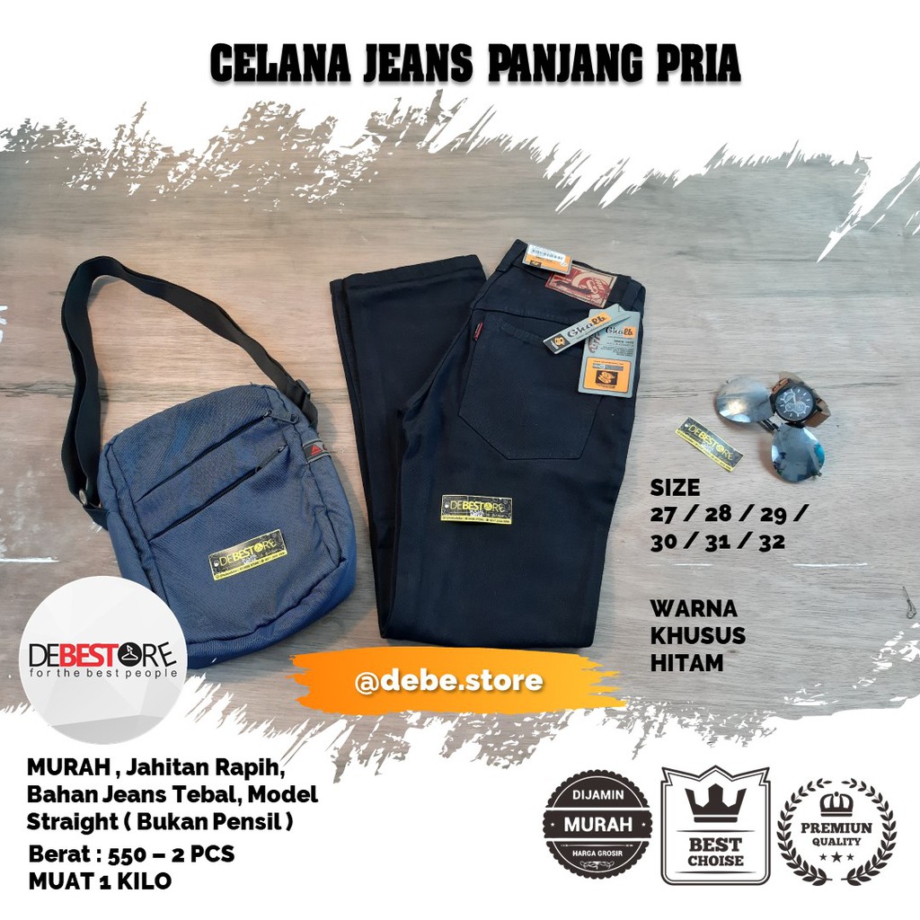 celana jeans hitam pria - jeans hitam pria - Celana Jeans Pria Standar Premium Bandung Warna Hitam