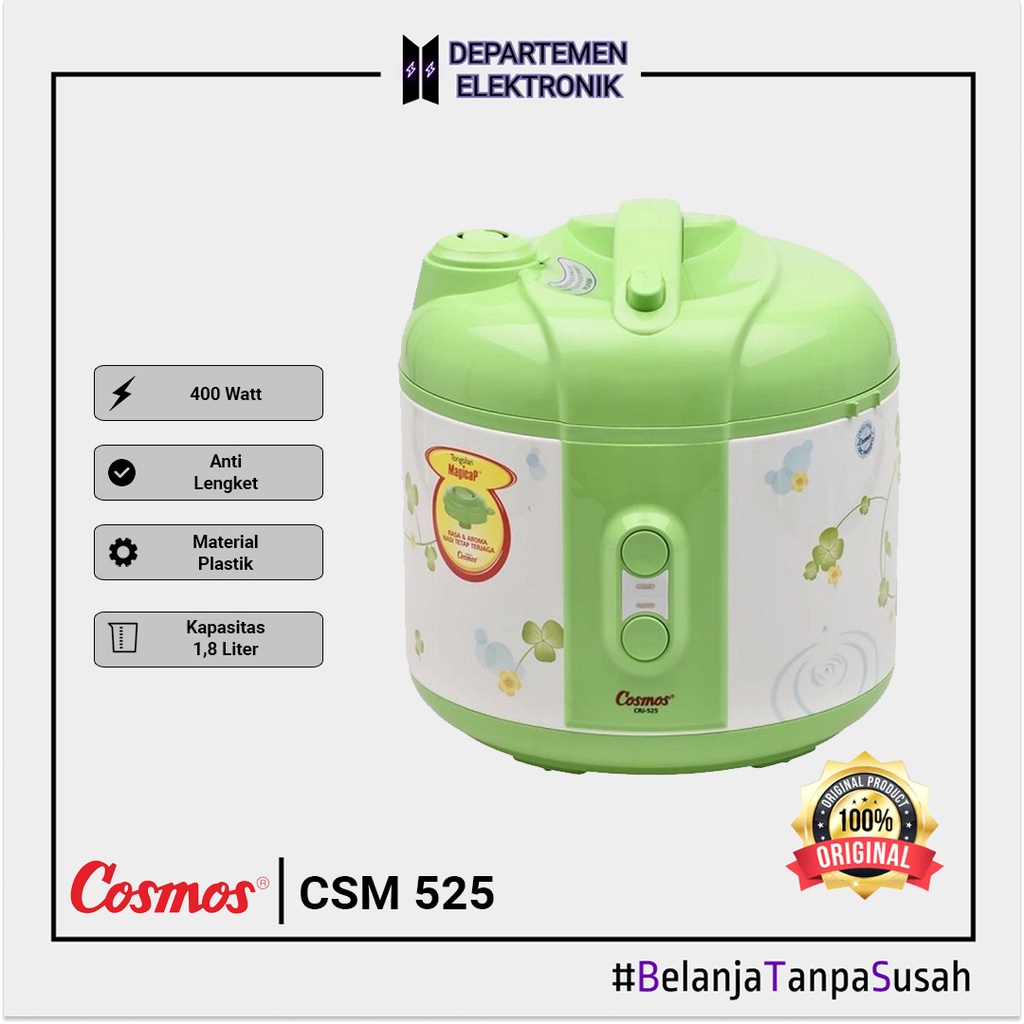 Rice Cooker / Magic Com Cosmos CRJ 525 1,8 Liter MURAH BANGET / GARANSI RESMI