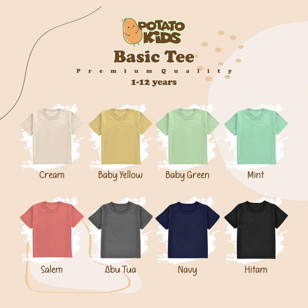 Kaos polos anak perempuan laki-laki // kaos polos anak unisex // kaos anak cotton