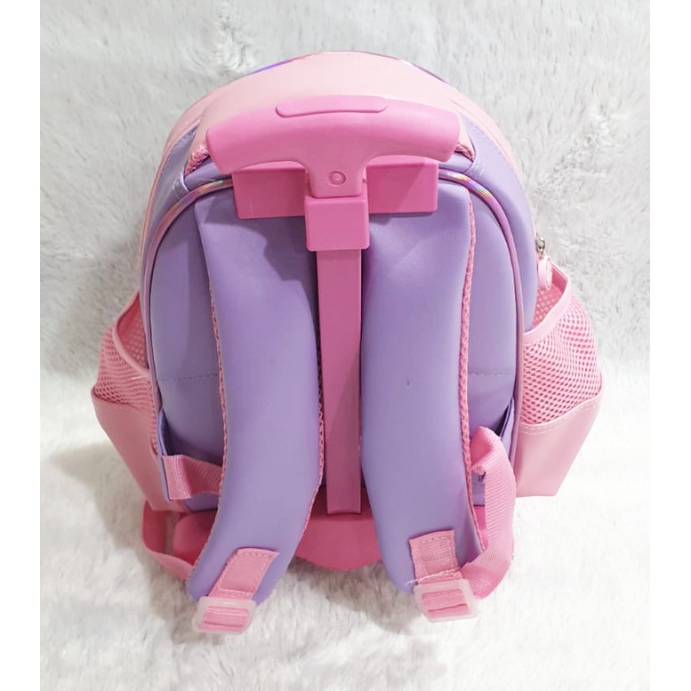 TAS DORONG TROLLEY ANAK PAUD / TK / PLAY GROUP PEREMPUAN GAMBAR KUDA PONY TANDUK SOFT TIMBUL BAHAN TAHAN AIR ( 11 - 12 inch  ) Pilihan Varian