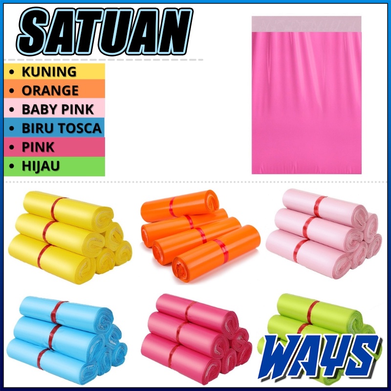 [Z181] SATUAN Polymailer Polimer Plastik Warna Packing Pack Paket Toko Online Store - Ukuran 15x23 17x30 CM