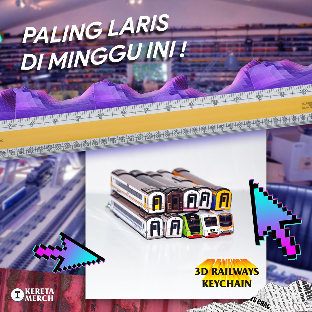 MINIATUR KERETA API GANTUNGAN KUNCI UNIK KECYHAIN DIECAST MAKET MINIATURE 3D GANCI MAINAN-7