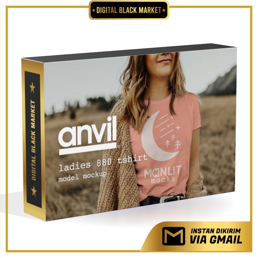 Anvil 880 Ladies T-Shirt Mockups - Photoshop