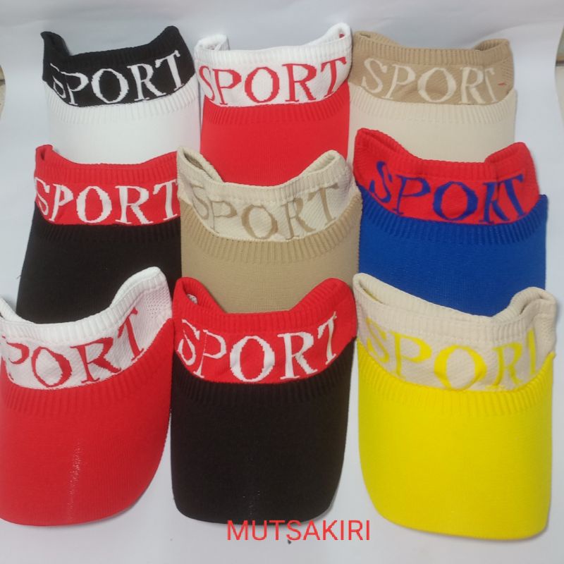 topi senam wanita sport topi bolong rajut import Korea dua warna