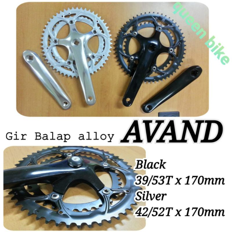 crank sepeda/crank gear depan sepeda 2 susun full Alloy AVAND (39T/53T)