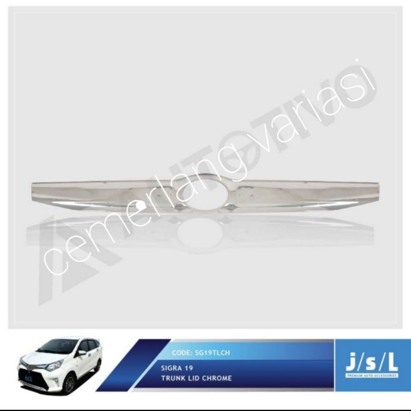 jsl lis bagasi sigra 2019 trunklid chrome